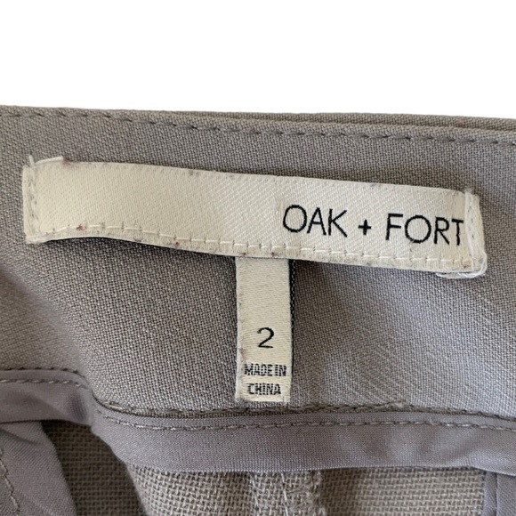Oak + FORT Ankle Cropped Cigarette Trousers Grey Women's Size 2 - Picture 9 of 10